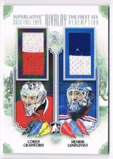 2012-13 IN THE GAME BETWEEN PIPES AUTHENTIC GOALIEGRAPHS HENRIK LUNDQVIST #A-HL