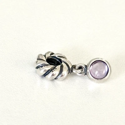 Pandora Sterling Silver Amethyst Cabochon February Birthstone Bead Dangle Charm - Image 1 of 4