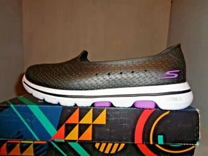 Skechers GOwalk 5 Sun Kissed Women's Shoes Black/white NIB So Comfy! 11105 - Picture 1 of 4