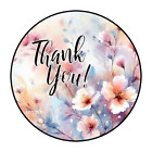 30 Floral Thank You Envelope Seals Stickers Labels Tags 1.5" Round Flowers