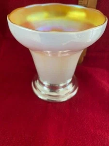 Steuben Aurene Calcite & Hawkes Sterling Silver Art Glass vase 5" - Picture 1 of 4