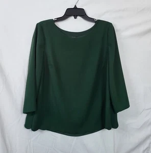 Top forrado Talbots para mujer verde cuello redondo dobladillo festoneado cremallera lateral espalda dividida talla M - Imagen 1 de 7