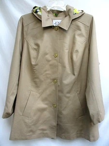 ISAAC MNIZRAHI LIVE!..KHAKI BROWN..COTTON..JACKET..w HOOD..NEW..sz 24W - Picture 1 of 7