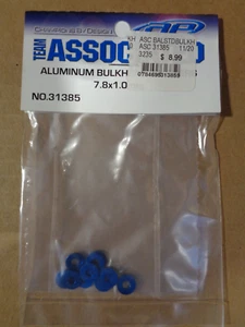 TEAM ASSOCIATED 31385 BULKHEAD WASHERS (BLUE ALUMINUM) 7.8x1.0mm - Picture 1 of 1
