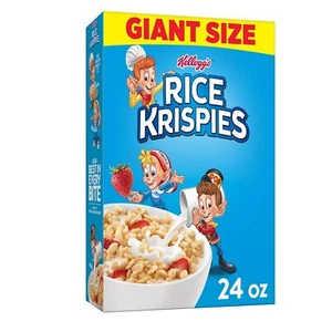 Kellogg's Rice Krispies Cold Breakfast Cereal, 8 Vitamins and Minerals, Rice Kri - Picture 1 of 1