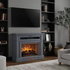 Home Decorators Electric Fireplace TV Stand 47-in Adjustable LED Flame in Blue - Picture 1 of 10