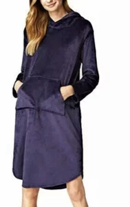 NEW 32 Degrees Heat Cozy Plush Fleece/Velour Sleep Dress Lounger Blue Navy S/M - Picture 1 of 4