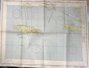 VTG Aeronautical Chart Jamaica WW2 1943 Map Restricted (647) Mint - Picture 1 of 14