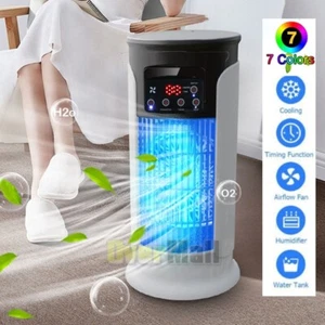 3 in 1 Portable Humidifier Air Conditioner Cooler Mini Fan 7 Color LED Light - Picture 1 of 24