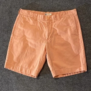 J CREW Chino Shorts Mens 36 Orange Faded Look Wash Cotton Beach Summer Preppy - Picture 1 of 11