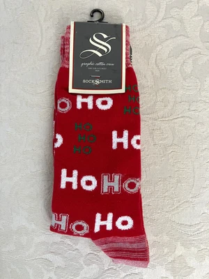 Meias masculinas Socksmith Natal estampa Ho Ho tamanho 10-13 NOVAS - Imagem 1 de 4