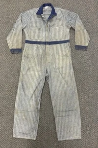 Vintage 1950s Lee Coveralls Union-Alls HBT Denim Union Made USA Sz 44 Regular - Picture 1 of 23