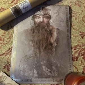 Lord of the Rings Gimli John Rhys Davies Autograph Edition Lithograph - Foto 1 di 8