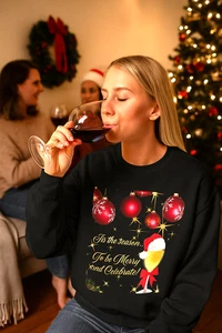 Xmas Unisex Sweatshirt, Christmas Cheer, Holiday Crewneck, Winter Pullover, - Picture 1 of 15