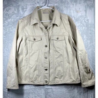 Nordstrom джинсовая куртка женщин оригинальный водитель грузовика стиль белый хлопок джинсовой ткани размер XL - Изображение 1 из 4
