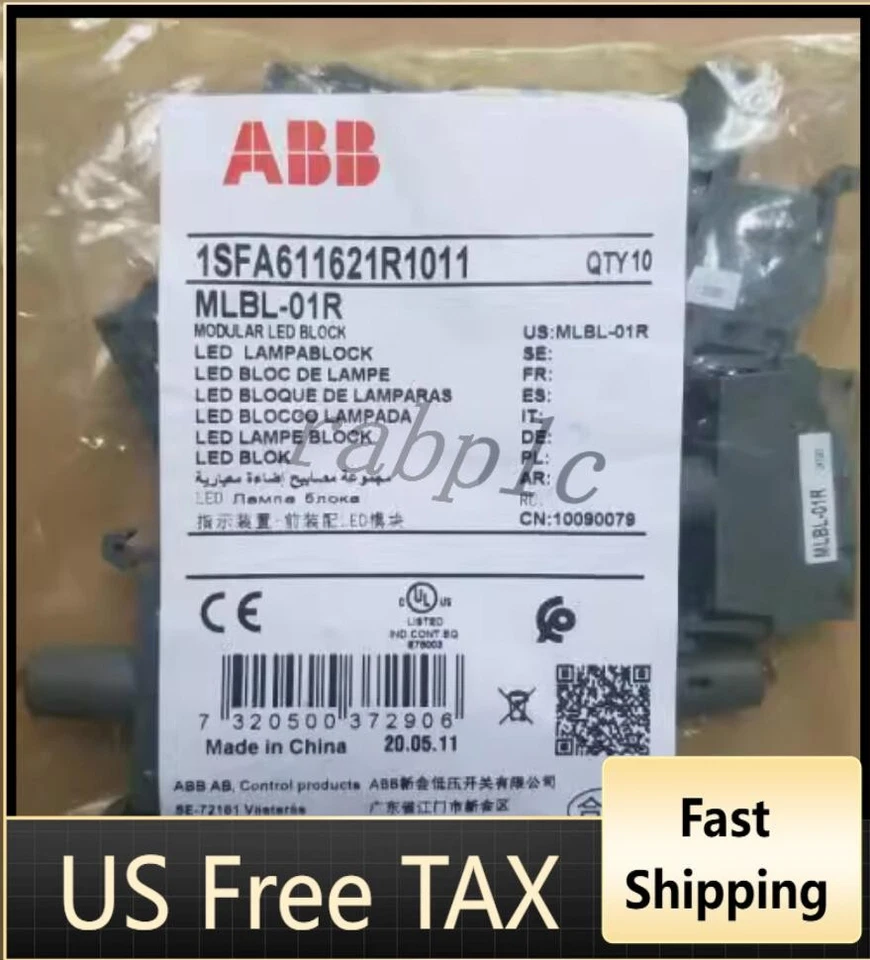 1pcs ABB push button switch lampholder MLBL-01R 24VAC/DC US Free TAX - Image 1 of 1
