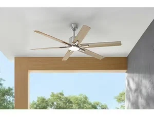 Kensgrove II 60 in. Smart Indoor/Outdoor Brushed Nickel Ceiling Fan with Remote - Picture 1 of 8