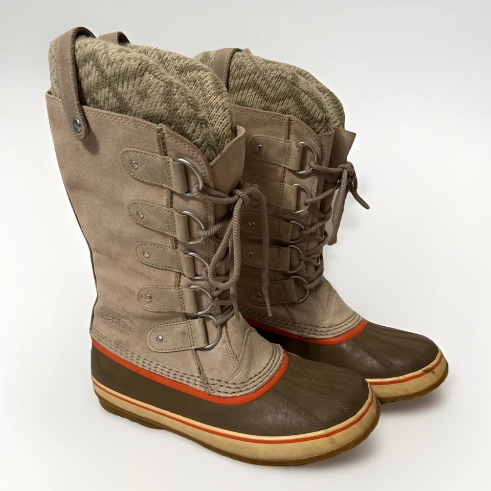 Sorel Mujer Joan Of Arctic Tejido Beige Botas Altas Pato Talla 9.5 NL2084-160 Foto 1 de 4