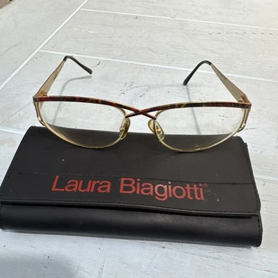 Винтажный LAURA BIAGIOTTI цветной чтения T635/S LM5 отожжен 58-17 с чехлом - Изображение 1 из 4