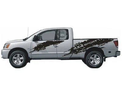 图形泥溅条纹贴纸套件适用于日产 Titan 6.5 英尺床盒 2004-2015 — 第 1/4 张图片