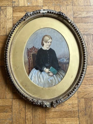 Portrait of a young Girl - Victorian - British School Watercolour - Research Req - Image 1 of 4