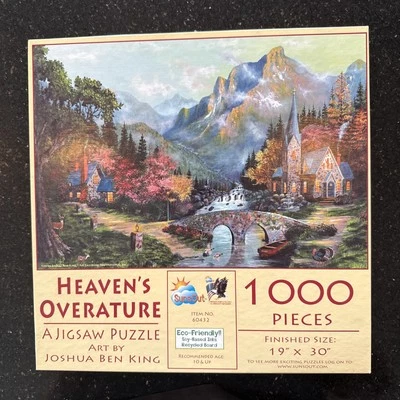 JIGSAW PUZZLE "HEAVEN'S OVERTURE" 1000 PIECES 19" X 30" JOSHUA BEN KING CHURCH - Image 1 of 2