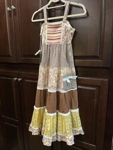 NWT Matilda Jane Girls Arabella Rainbow Print Dress w Crochet Bodice Size 8 NIB - Picture 1 of 6