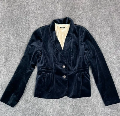Blazer J.Crew Terciopelo Mujer Peplum Clásico Negro Dos Botones Sin Etiqueta Talla M? Foto 1 de 4