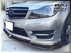 V Style Carbon Fiber Front Bumper Lip for 12-14 W204 C250 C300 C350 Sedan Coupe - Bild 1 von 5