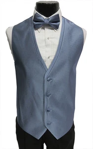 Medium Boys Mist Blue Tuxedo Openback Vest Wedding Formal Ringbearer Childrens - Picture 1 of 1