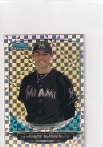 2013 BOWMAN CHROME XFRACTORS /100 RC AARON BLANTON MARLINS MINI SP RARE Z1583