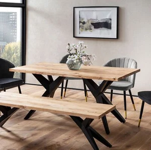 Esszimmertisch FineBuy Küchentisch Akazie 200 cm Holz Massiv Esstisch Loft Groß - Bild 1 von 6