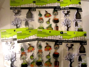 Holographic & puffy Halloween stickers 7 pkgs, 94 stickers Witch Cat Creatology - Picture 1 of 3