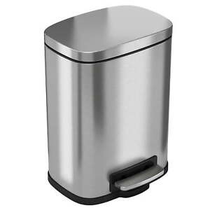 iTouchless Softstep Stainless Steel Step Trash Can, 1.32 Gallon, 5 Liter