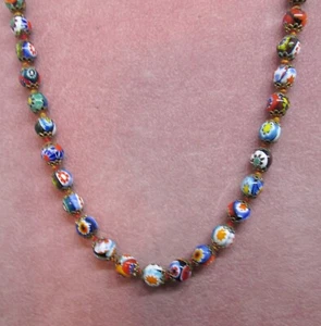 VINTAGE MORETTI MURANO BEADED NECKLACE 1930-1940 ART GLASS - Picture 1 of 5