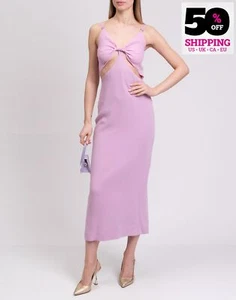 RRP €742 DION LEE Midi Dress AU8 US4 IT40 S Lined Silk Contrast Cut Out Twisted - Picture 1 of 10