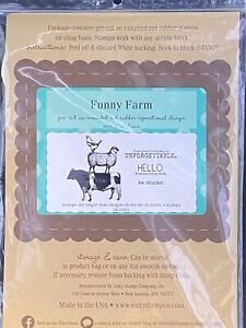Unity Stamp Co Funny Farm Set Rubber by Lisa Arana Cow Sheep Chicken
