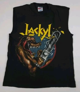 Camiseta sin mangas con estampado de motosierra Jackyl Band vintage de los 90 de colección 1993 Hecha en EE. UU. LEER - Imagen 1 de 8