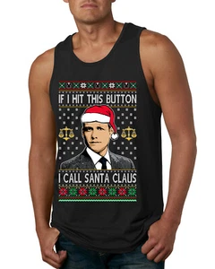 Camiseta sin mangas Harvey Hit This Button I Call Santa Specter Parodia para hombre - Imagen 1 de 9