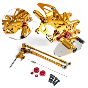 CNC Aluminum Rearsets Footpegs Gold For Honda CBR 600 RR RRA PC40 2009 - 2022 UE - Picture 1 of 8
