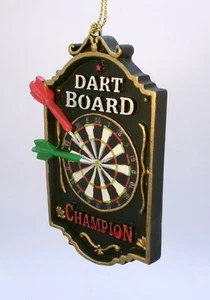 GIFT FOR THE DARTS PLAYER! DART BOARD CHAMPION CHRISTMAS ORNAMENT NEW - Picture 1 of 1
