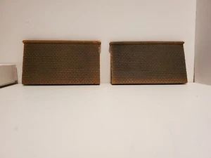 Weathered HO/N scale bridge support walls (2) made but not placed on layout - Picture 1 of 2