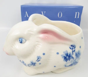 Fioriera ceramica AVON fiori blu country coniglietto coniglio nuova vecchio magazzino - Foto 1 di 11