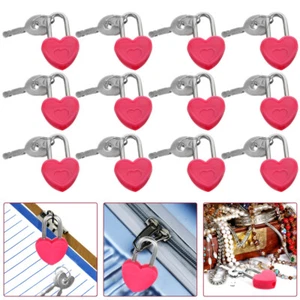 24 Set Mini Herzschloss Kind Reisen Herzförmiges Vorhängeschloss - Bild 1 von 12