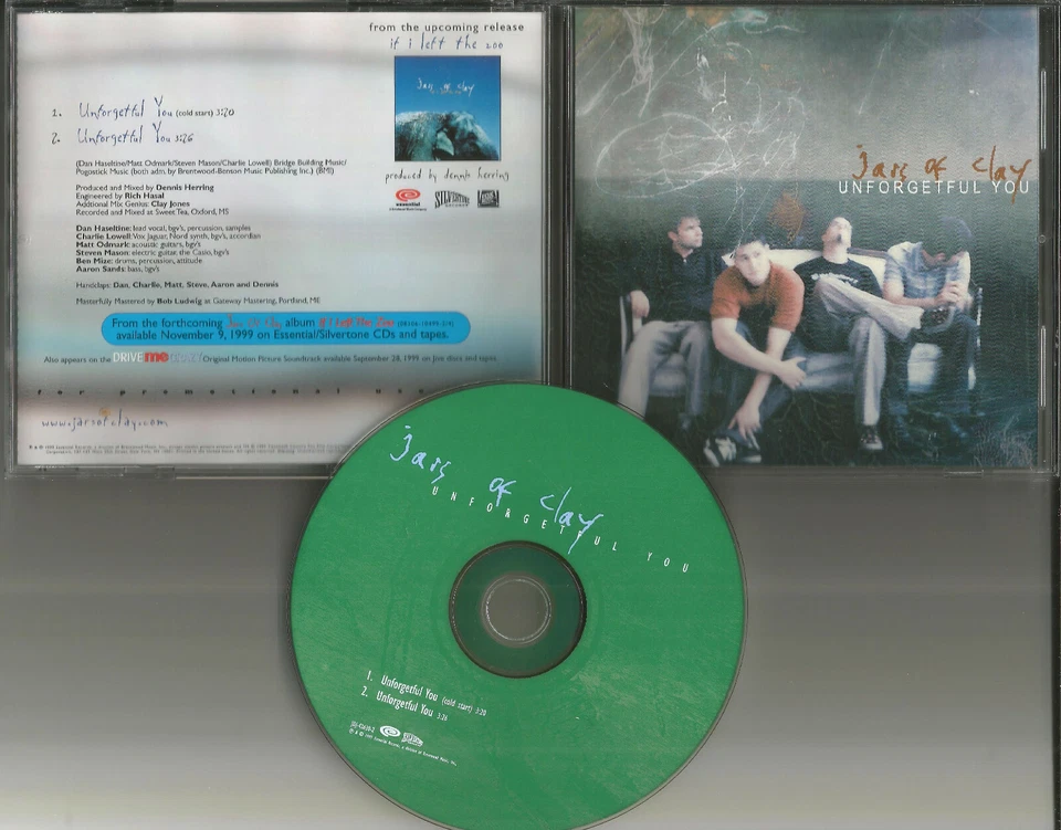 JARS OF CLAY Unforgetful You w/ RARE COLD START PROMO RADIO DJ CD Single 1999 Foto 1 de 1