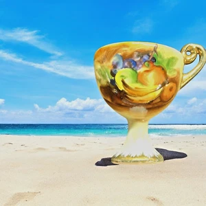Enesco Japan Miniature Gold Trimmed Pedestal Teacup - Picture 1 of 4
