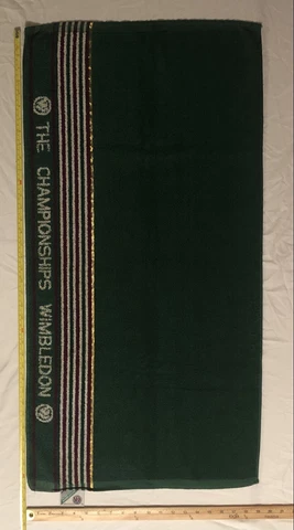 THE CHAMPIONSHIPS WIMBLEDON Vintage Tennis Souvenir Towel Green Purple Gold Cover