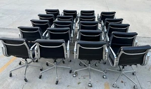 vintage Herman Miller Eames Soft Pad Management office Chair Black Leather - Picture 1 of 17