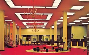 Postal MS: Lobby, Commercial National Bank, Laurel, Mississippi, años 50 - Imagen 1 de 2