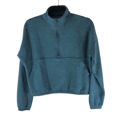 Sudadera pulóver Kyodan para mujer 1/4 cremallera bolsillos azul azulado XS Foto 1 de 4